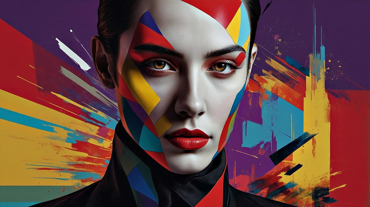 ai generated, face, art, portrait, multicoloured, colorful, picturesque, artistic, creative, artwork, digital art